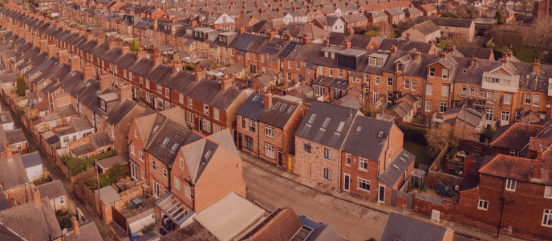 British housing estate from birds eye view 